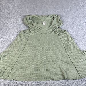 We The Free People Top Women Medium Knit Sleeveless Ribbed Green Pullover